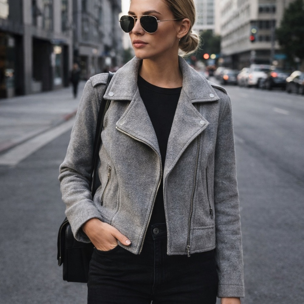 Aeropostale Gray Women's Moto Jacket
